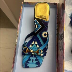 Jeffrey Campbell Blue Geometric Sandals